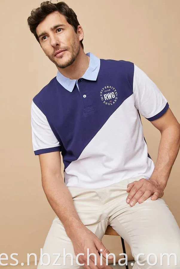 Mens Fashion Cutting Embroidery Polo